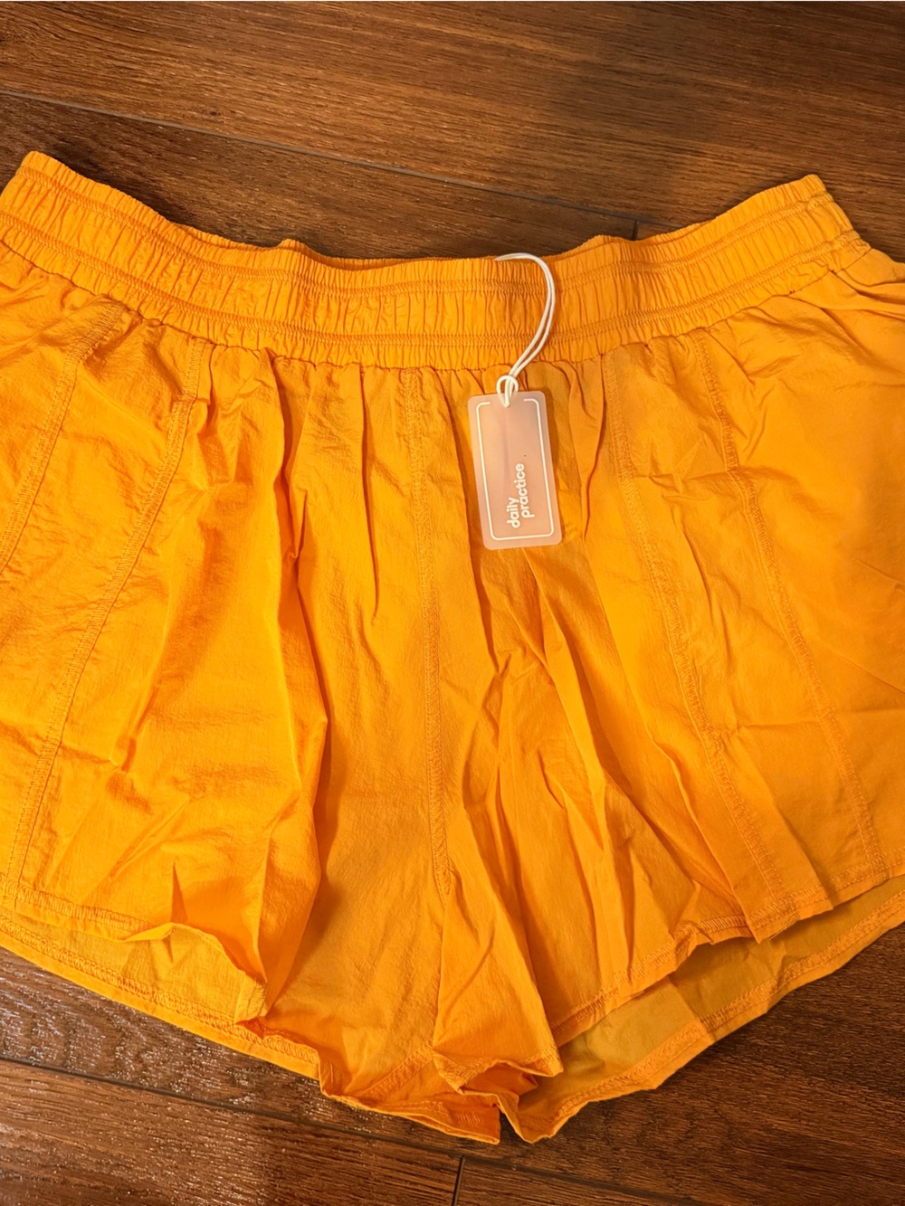 Women’s Orange Athletic Shorts with Elastic Waistband